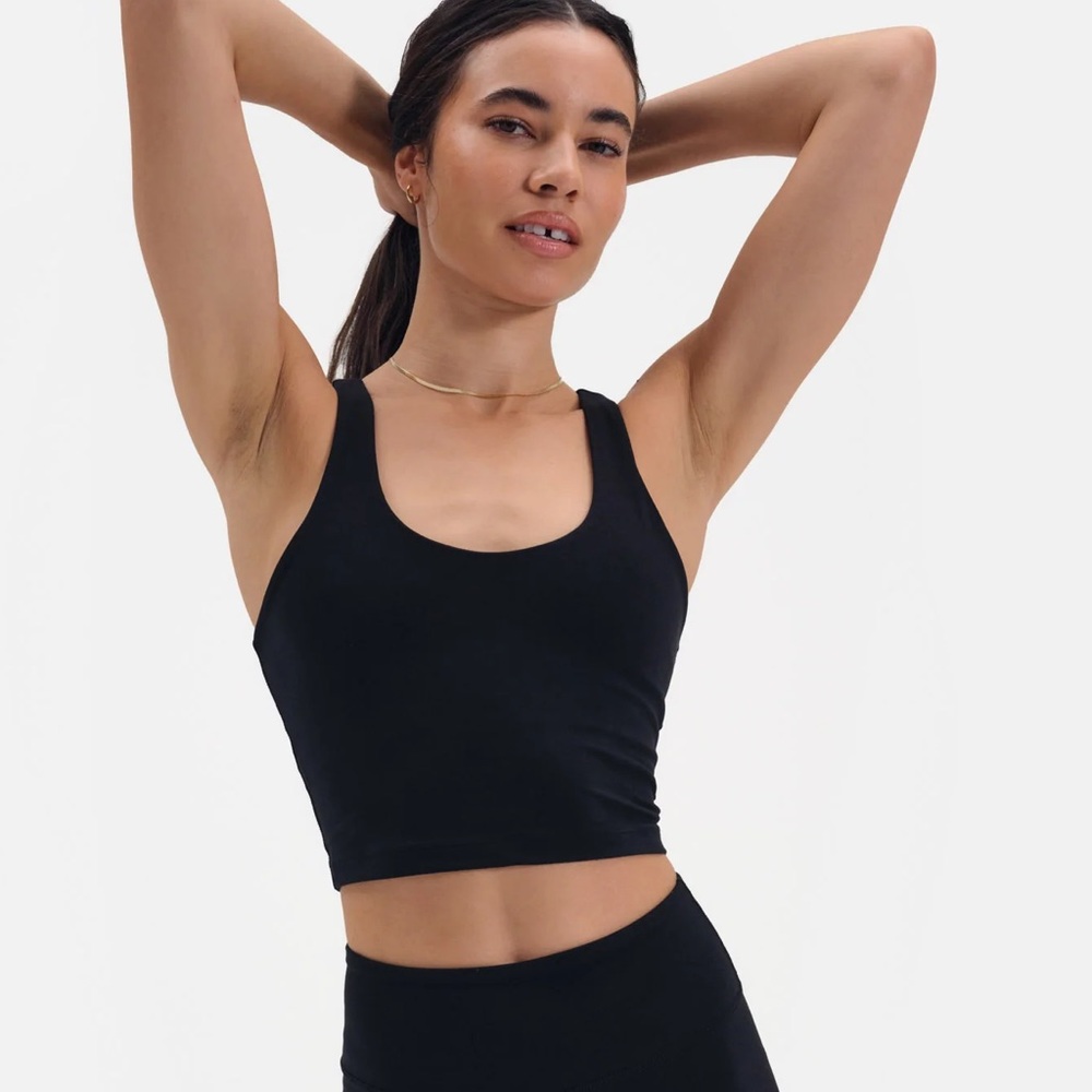 MATE The Label Organic Stretch Racer Tank w/ Shelf Bra - Medium / Black NWT